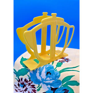 MCM Vintage Yellow Mid-Century Molded Plastic Napkin Holder A.Rogers Product USA